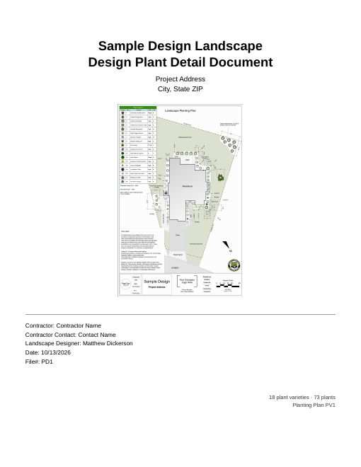 Sample plant detail and care guide